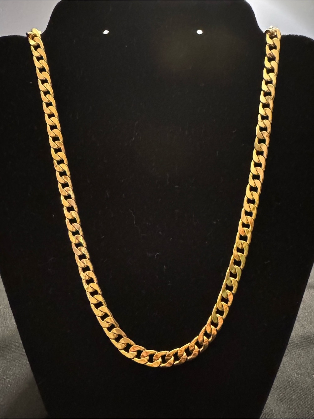 Chunky Gold Tone Cuban Link Chain Necklace - 30”